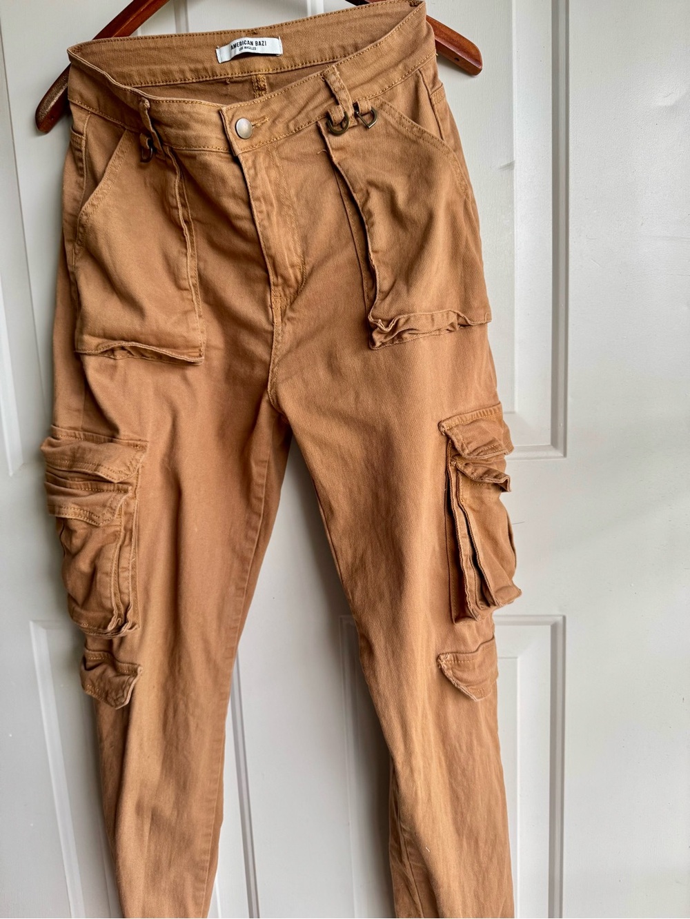 American Bazi Multi Pocket Cargo Pants Tan Brown M
